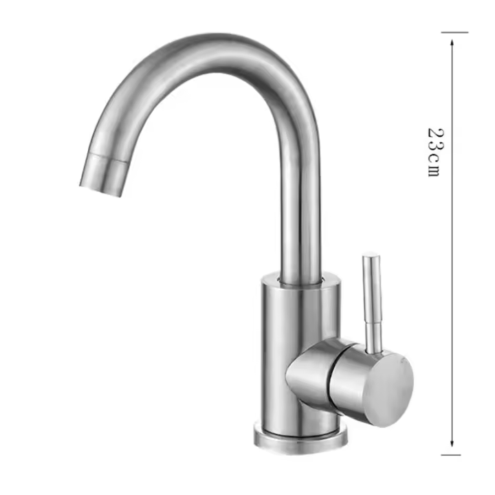 Grifo De Baño Negriño De Acero Inoxidable 304 Con Mezclador De Agua Caliente Y Fría Tapón Giratorio De 360 Grados Monohandle - 1
