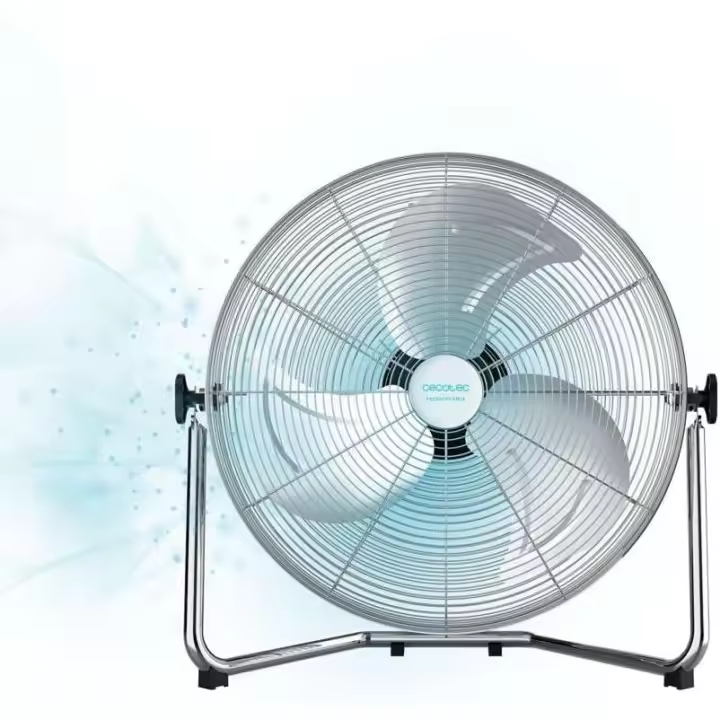 Cecotec Ventilador Industrial EnergySilence 5000 Pro. 120 W, 3 Aspas Metálicas de 20" (51 cm), Motor de Cobre, 3 Velocidades, Inclinación Ajustable, Acabado Cromado - 1
