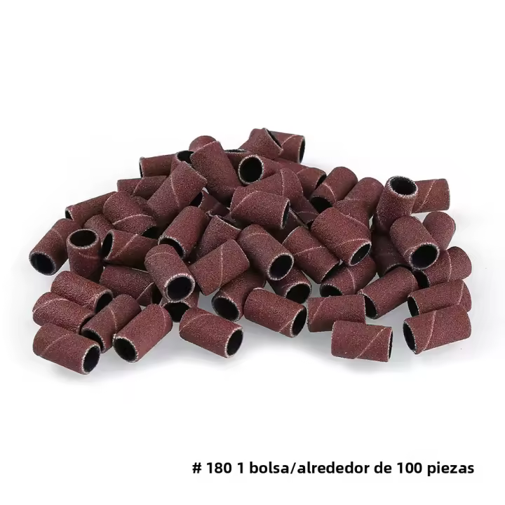 100pcs Banda De Arte De Uñas Con 4 Grados De Fijación 60# 120# 180# 240# Anillo De Pulido Para Máquina Eléctrica Accesorios De Manicura Herramienta De Corte De Uñas - 1