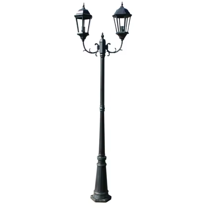 vidaXL Farola de Jardín de Aluminio Verde Oscura/Negra 230 cm Cantidad de bombillas 2, 3 - 1