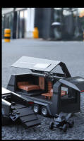 Modelo De Camión Tesla Cybertruck 1:32 Con Luz Y Sonido Coche De Metal Para Niños Regalo Con Maleta A914 Coche De Playa a Escala - details 1