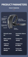 Auricular De Negocios Con Gancho Bluetooth 5.3 Auriculares Inalámbricos Con Micrófono HD Y Cancelación De Ruido ENC Vida Útil Larga Recargable Para Videojuegos Música Teléfono Móvil - details 21