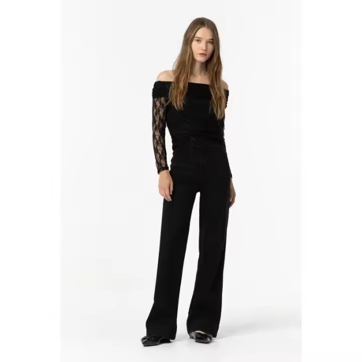 Jeans Marcas Mujer Ropa Tiffosi Tiffosi mujer Olivia  Jeans pierna ancha -Tiffosi- Olivia_7 P10 negro - 1