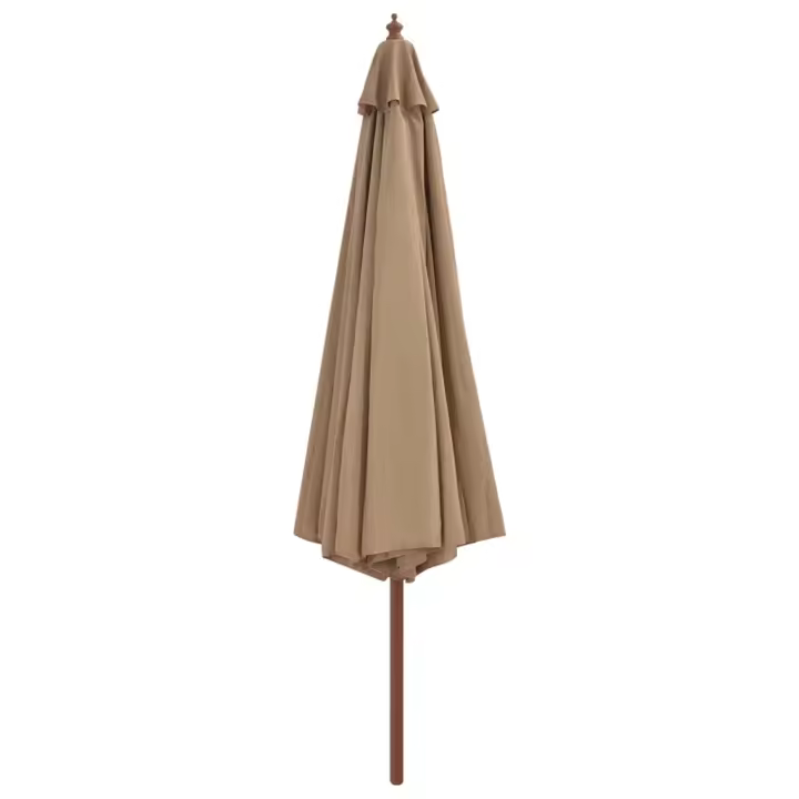 Sombrilla de Jardín con Palo de Madera 350 cm ratón gris - 1