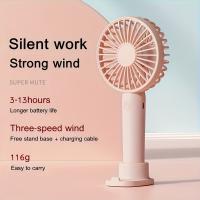 Ventilador de mano con carga Usb, turbina de viento portátil, Mini ventilador de mano, soporte de esritorio - details 2