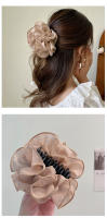 Grande Clip Para El Cabello De Tela De Lanteja Negra Con Flor De Rosas Accesorios De Peluca Para Mujeres Clip De Rosca De Tamaño Grande Para Mujeres - details 4