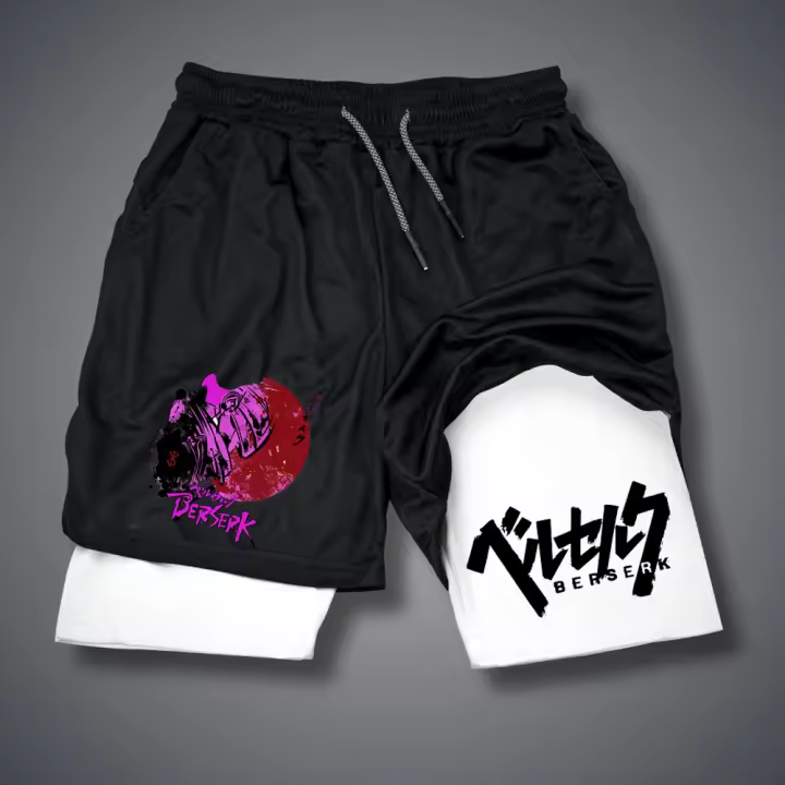 Shorts Deportivos De Performancia 2 En 1 Para Hombre Y Mujer Con Estampado Anime Ropa Deportiva Transpirable Secado Rápido Mesh Para Gimnasio Y Fitness - 1