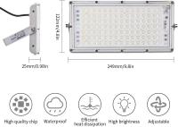 100W LED reflector 8000lm luz de seguridad impermeable IP66 6500K blanco frío, proyector LED al aire libre para alumbrado público, garaje, pasillo, jardín - details 0