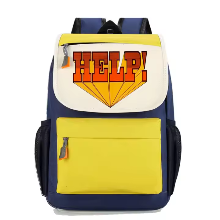 Mochila Los Beatles. John Lennon. Paul McCartney. Geroge Harrison. Ringo Starr. Imagine. Help. Let it be. Musica. Rock and Roll. Varios colores. Ideal para la escuela. Colegio. Senderismo. Excursiones. Multiples bolsillos - 1