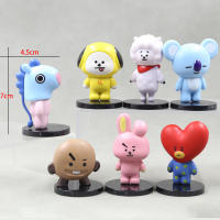 Figuras BT21 De 6cm 7pcs Mini Figura Kpop Coreana Creativas Accesorios De Escritorio Juguete Para Niños Regalo De Cumpleaños - details 0
