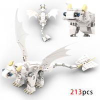 Conjunto De Bloques De Construcción MOC How to Train Your Dragons 2en1 Modelo De Dragón Negro Y Blanco Juguetes Para Niños Y Niñas Regalos - details 2