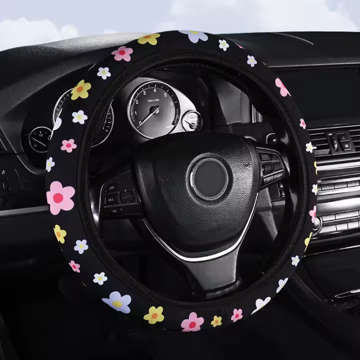 Funda De Volante Para Coche Para Mujer Sin Anillo Interior Antideslizante Y Transpirable De Alta Aesthetic Value Material Knitted - 1