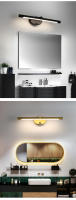Lámpara De Pared LED Moderna Para Baño Con Interruptor Táctil Iluminación Diaria Para Dormitorio Acero Aluminio Negro Y Oro - details 5