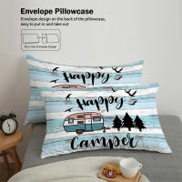 Juego De Cama 3 Piezas 'Happy Camper' Estampado Para Adolescentes Y Adultos Adecuado Para Dormitorio Y Camping Funda De Edredón Y 2 Fundas De Almohada 100% Poliéster 90gsm - details 5