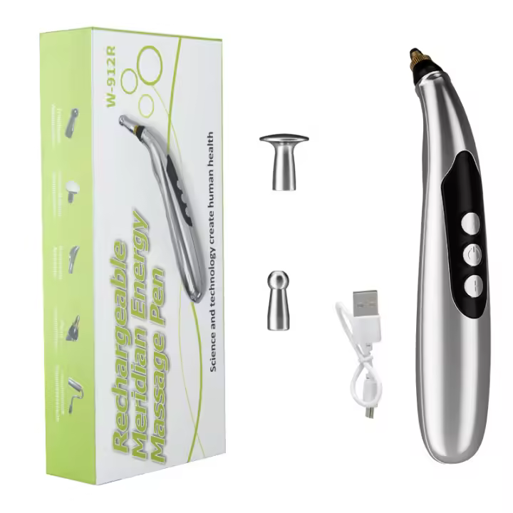 Lápiz De Acupuntura Eléctrico Recargable Masajeador Terapéutico Alivio Del Dolor Energía Meridiana Herramienta De Relajación Corporal Material ABS - 1