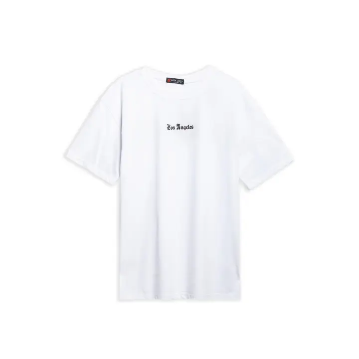 Camiseta Area Zero Blanca Los Angeles Back Logo Oversized Tee - 1