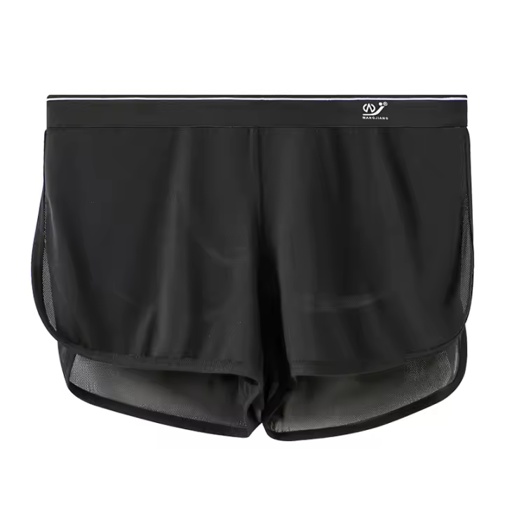 Shorts De Verano Para Hombre En Malla De Seda Helada 3PCS/1PCS Ropa Interior Casual Deporte Y Fitness Cintura Baja Estilo Regular - 1