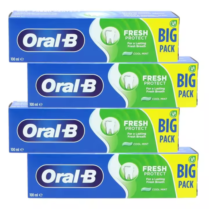 ORAL-B FRESH PROTECT Pack de 4 pastas de dientes sabor menta 100 ml (400 ml en total) - 1
