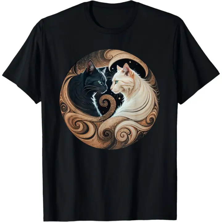 Camiseta de Manga Corta, 100% Algodón, Ropa Unisex para Hombres y Mujeres en 5 Tallas, Camiseta Negra, Cuello redondo con estampado. - 1