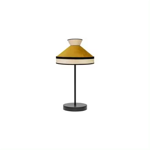 FABRILAMP Lámpara de Mesa Fabrizio 1xe14 Natural/yema 45x20x20 Cm - Diseño Elegante - 1