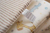 LALA - Ropa de Cama para Cuna de Bebe, ropa de Cama para recien nacidos, Valla anticolisión para Bebe, Algodón, color caquí, León, 30x30x6, Pieza Entra Lavada. - details 8
