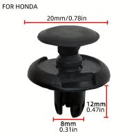 50pcs Clip De Plástico Para Coche 8mm Clavija De Enganche Para Parachoques Puerta Del Coche Y Capó Fijador De Placa Herramienta De Reparación Para Honda - details 2