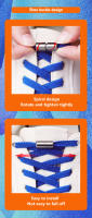 Par De Cordones Sin Nudo Para Zapatos Cierre De Capsa Lock Laces Elásticas Para Niños Y Adultos 0.6cm Planos Para Zapatillas - details 6