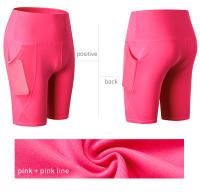 Shorts De Yoga Para Mujer Verano 2023 Cintura Alta Compresión Secado Rápido Running Fitness Con Diseño De Bolsillos - details 12