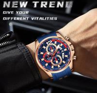 Reloj De Pulsera Deportivo MINI FOCUS Rojo Para Hombres Lujo Cronógrafo Cuarzo Con Correa De Silicona Manos Luminosas Fecha Resistente Al Agua - details 3