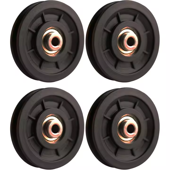 Accesorio de elevación, polea de nailon con rodamiento de 4 piezas de 110 mm, polea de levantamiento de pesas, rueda universal para máquina de cable, equipo de gimnasio, puerta de garaje - 1