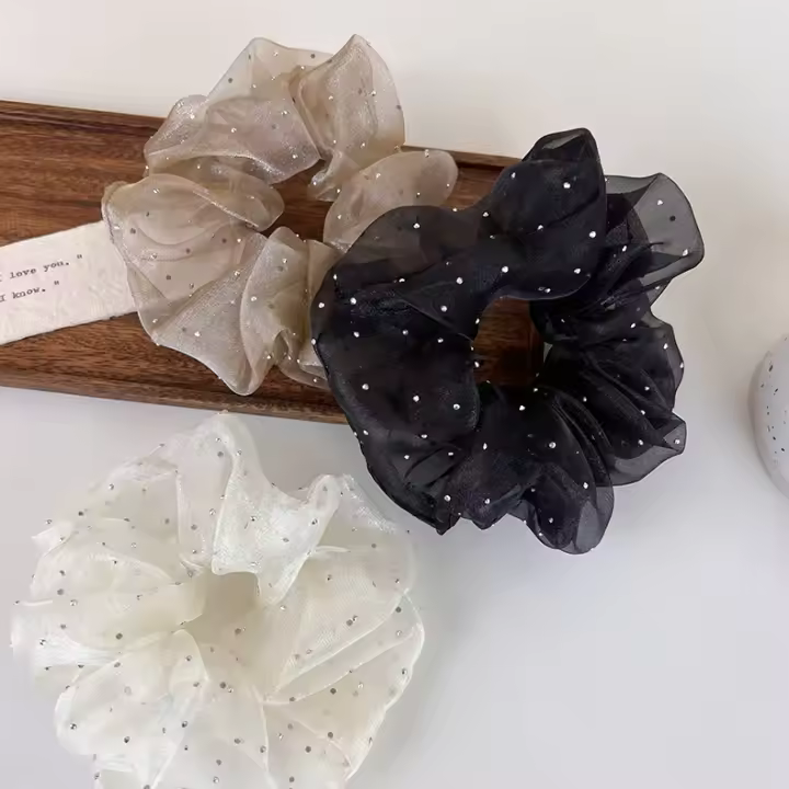 Accesorios De Pelo Elegantes Y Demasiado Lindos Con Cubierta De Pelo En Estilo Coreano Y Scrunchies De Organza Para Niñas Y Mujeres - 1