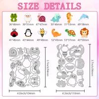 Cortadores De Animales De Dibujos Animados En Acero Carbono Herramienta De Enfoscado Para La Creación De Tarjetas Y Scrapbooking - details 1