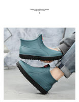Botas De Lluvia Para Hombres Negras Impermeables Cuatro Estaciones Camping Al Aire Libre Pesca Zapatos De Trabajo Con Tubo Corto Para Lavado De Coche - details 10