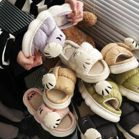 Zapatillas De Plataforma Casual Para Mujer Con Diseño De Gato De Dibujos Animados Zapatos De Lino Elegantes Para El Hogar Con Tobillero Abierto Y Tacón Bajo - details 10