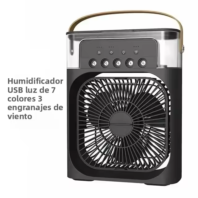Ventilador Portátil 3 En 1 Con AIr Conditioner LED Y Humidificador Para El Hogar Control Por USB Velocidad Ajustable Modo De Viento Natural - 1