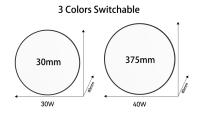Lámpara De Techo LED Ultra Delgada 30W Moderna Para Sala De Estar Dormitorio Cocina 220V Color Negro Control Remoto Dimmer - details 1