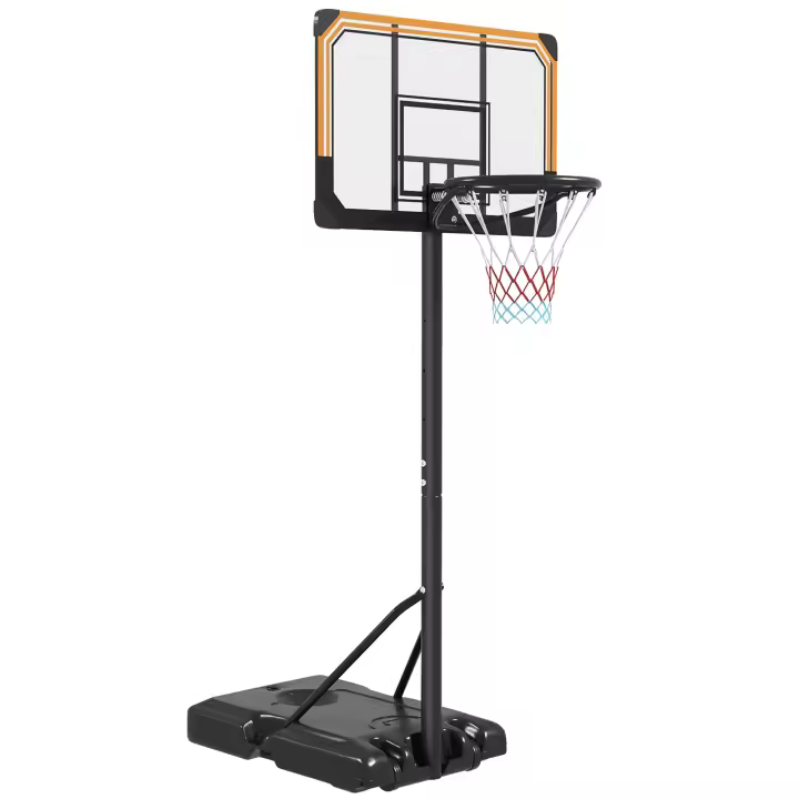 SPORTNOW Canasta de Baloncesto de Exterior con Altura Ajustable 235-264 cm Aro de Baloncesto con Soporte Canasta de Baloncesto con Ruedas Base Rellenable Negro - 1
