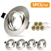 Soporte LED Ajustable Redondo Para Bombilla MR16 GU10 Fijación Revestimiento De Aluminio Luz Focalizable Instalación Revestimiento - details 2