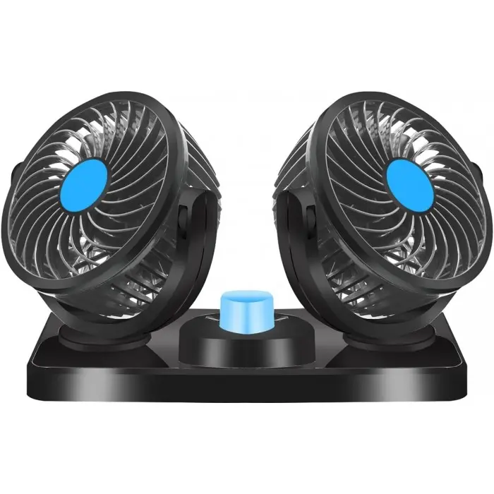 Ventilador de Doble Cabeza para Coche de 24 V con rotación de 360 ° Y 2 velldades Refrigeración eficaz y silenciosa - 1