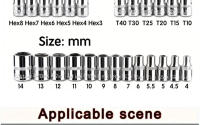 Kit De Herramientas De Reparación De Coche 46pcs Juego De Destornilladores De 1/4 Pulgada Conjunto De Llaves De Torque Y Destornillador Herramienta Mecánica Para Reparación Doméstica Y Automotriz - details 5