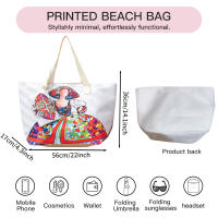 Bolso de playa plegable grande con cremallera con diseño de La Menina Bolso de hombro ligero y duradero con monedero incluido, ideal para compras, camping y viajes, diseño de hojas tropicales impreso, múltiples colores disponibles - details 5