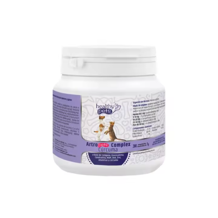 HEALTHY PETS - Cúrcuma (300 Comprimidos) - Ayuda con Desgaste Articular, Mejora Piel, Pelo y Uñas en Perros y Gatos (Artro-Pets complex) - 1