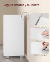 Mueble bajo lavabo para baño blanco, 3 cajones, 2 compartimentos, apto para lavabos de pie, con pedestal - details 5