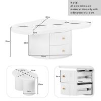 Mesa de centro en forma de Tubo irregular with 2 banquetas, 97 cm de largo, 67 cm de ancho, 32 cm de Bajo, Mesa de Centro Y 2 banquetas - details 10