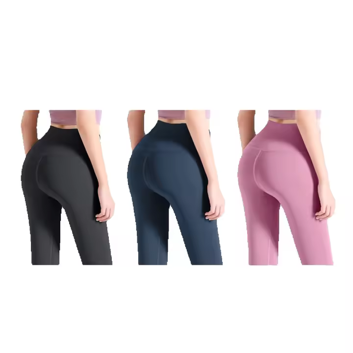 Pack Ahorro 3 piezas  Leggings de Yoga, Pantalones de Yoga de Cintura Alta para Mujer, para Ejercicio Fitness Gimnasio, Ropa Deportiva para Yoga- Negro+Azul+Rosa - 1