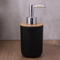 Porta Cepillo De Dientes Negro De Plástico Con Tapa De Bambú Dispensador De Loción Caja De Jabón Accesorios De Baño - details 13