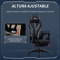 Vinsetto Silla Gaming con Reposapiés Retráctil Silla de Oficina Giratoria Reclinable con Reposacabezas y Altura Ajustable 65x65x119-129 cm - details 3