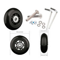 Ruedas De Equipaje Silenciosas Para Reparación Y Reemplazo De Maletas Partes De Suitcase Con Ejes De Diámetro 40/45/50/60/70/90mm Negro Material De Goma Y Metal - details 10