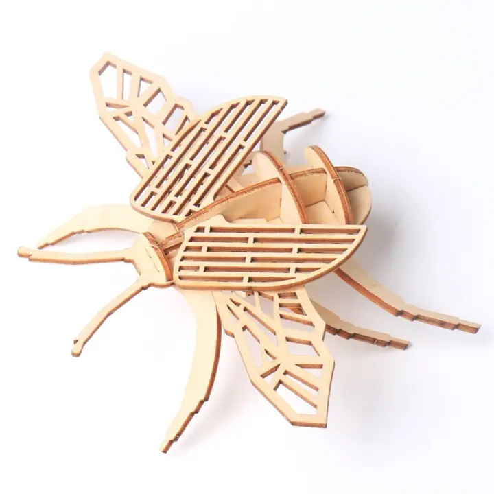 Puzzle 3D De Madera Con Insectos Multitudinario Juguete Educativo Avanzado Para Niños Modelo De Artesanía Creativa - 1