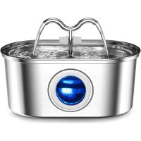 Fuente de agua para mascotas de acero inoxidable, dispensador de agua automático de 3,2 L, cuenco de agua silencioso, bandeja de filtro, con ventana de nivel de agua - details 0